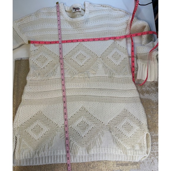 SHOW ME YOUR MUMU Long Canyon Geo Fringe Cream Knit Sweater | XS - Picture 12 of 12